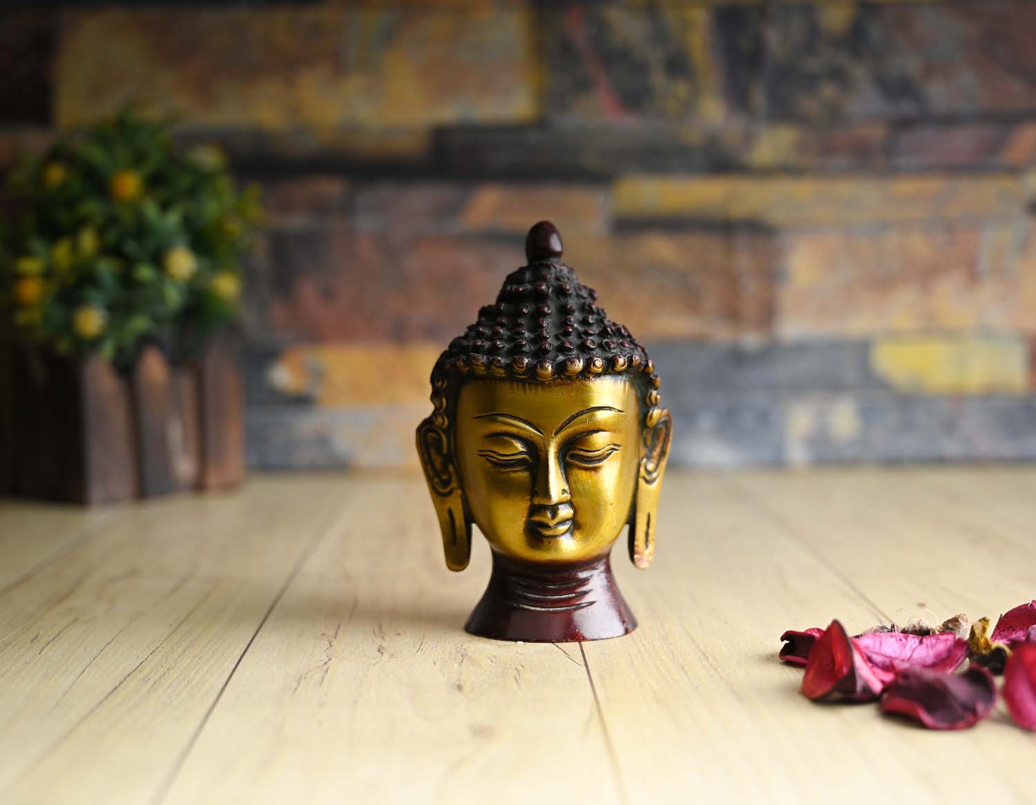 Brass Buddha head Home decor item …..K-260 | brassstatuesindia.com